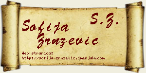 Sofija Zrnzević vizit kartica